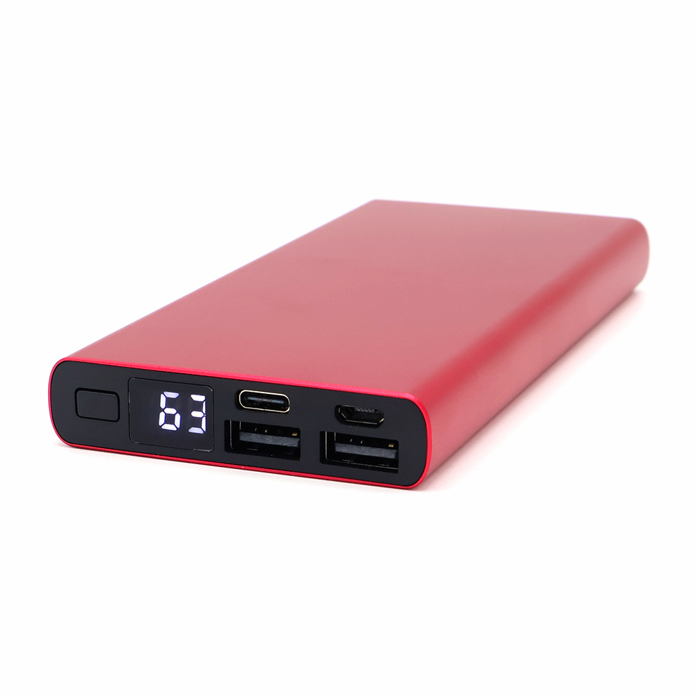 Внешний аккумулятор Höginn в металлическом корпусе, Красный.-1