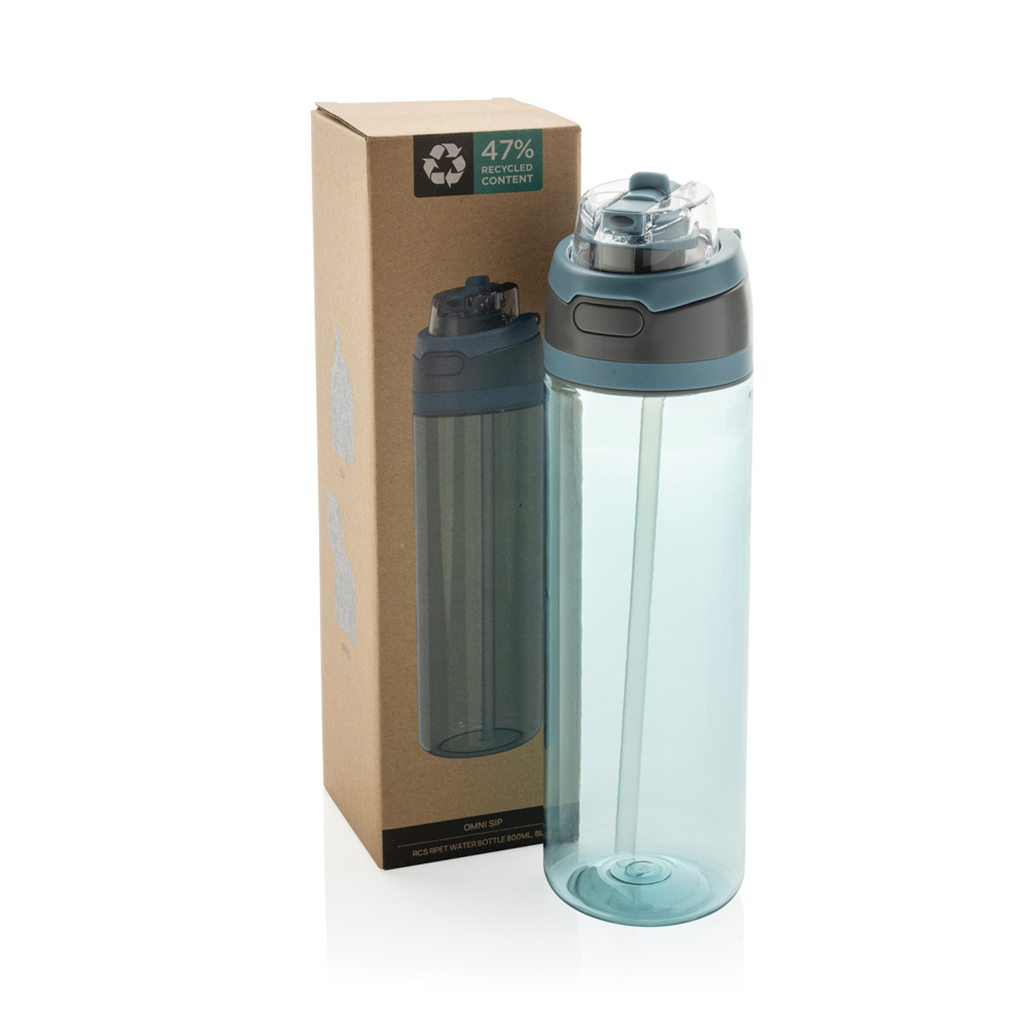 Бутылка для воды Omni Sip из rPET RCS, 800 мл-2