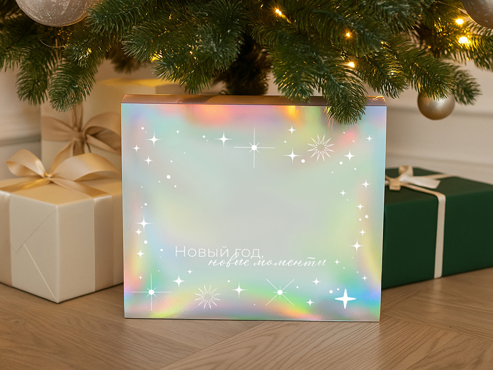 Подарочная коробка с голографическим шубером Aurora, XL, вн. размер 300х235х105 мм.-3