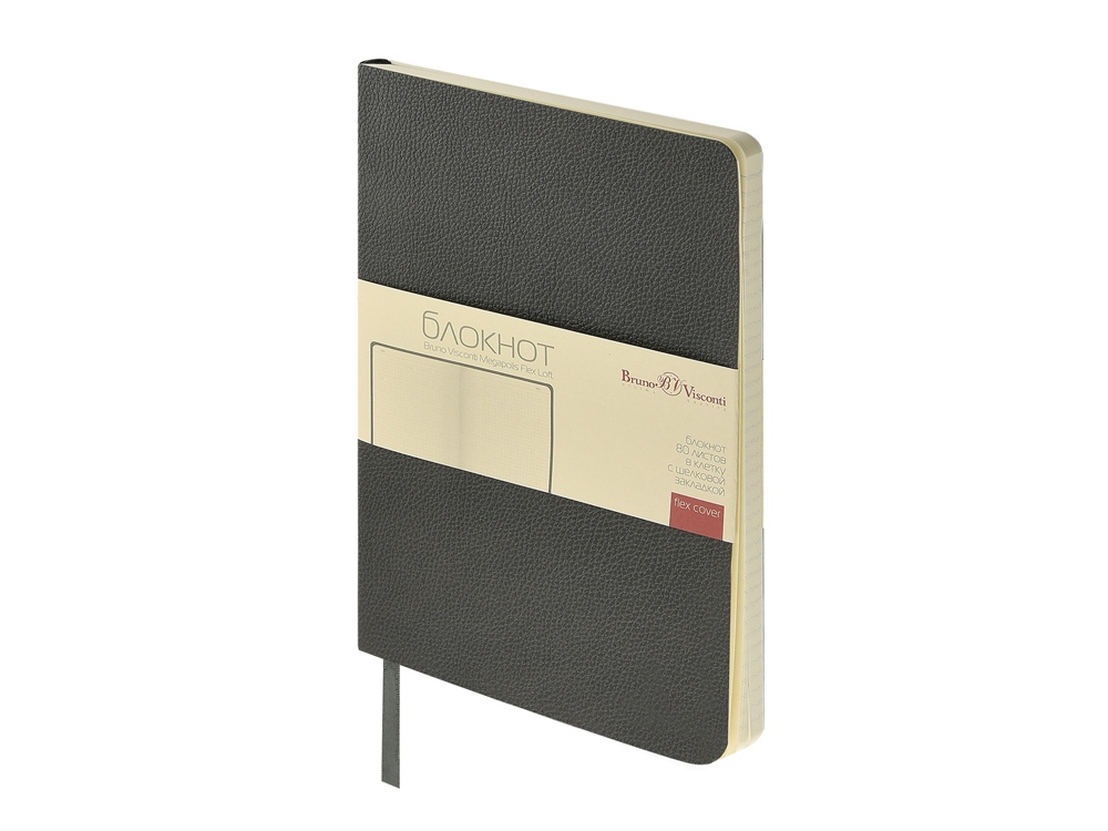 Блокнот А5 Megapolis Flex Loft, серый-0