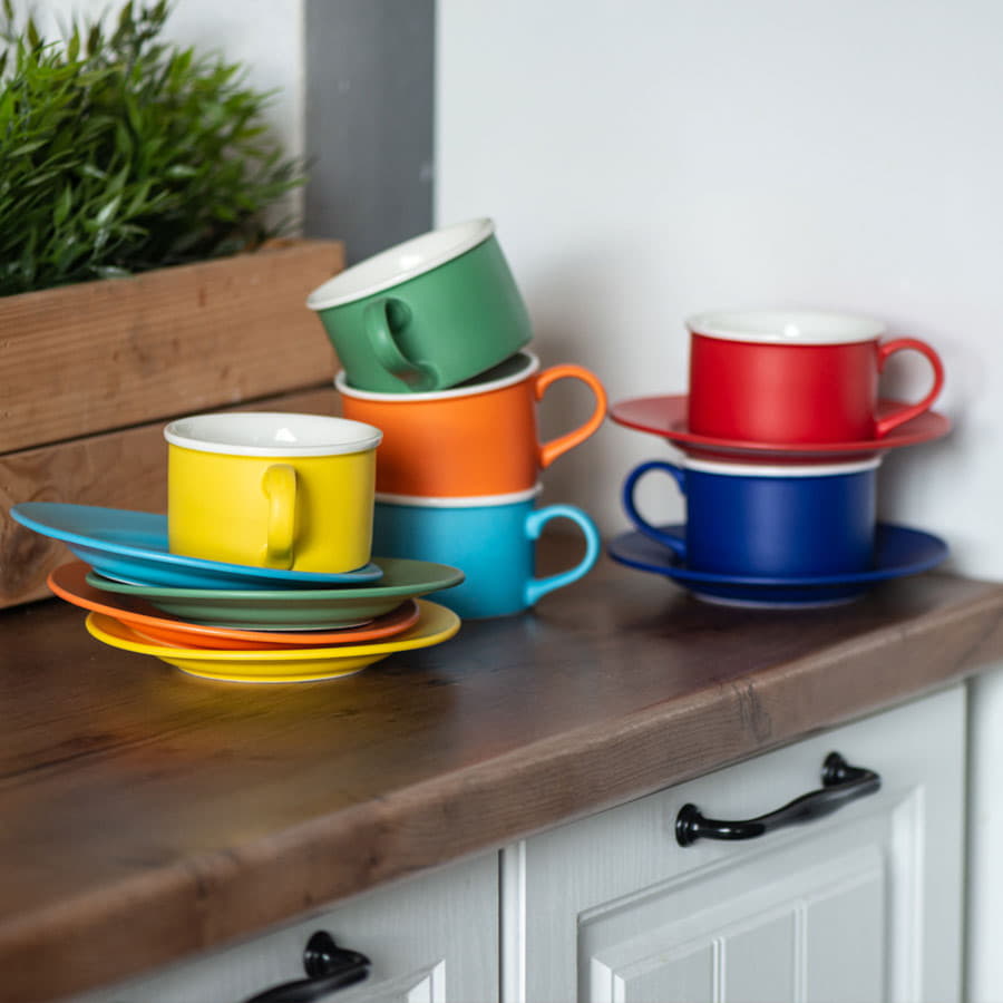 Чайная пара ICE CREAM, красный, белый-2