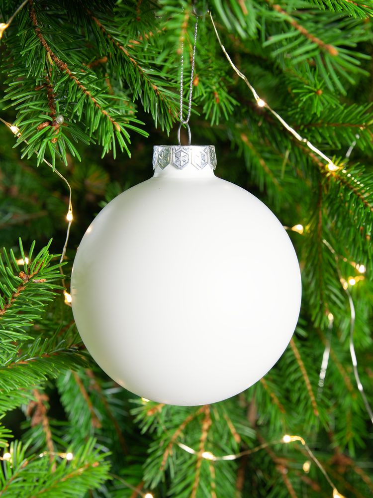 Елочный шар Finery Matt, 10 см, матовый белый-2