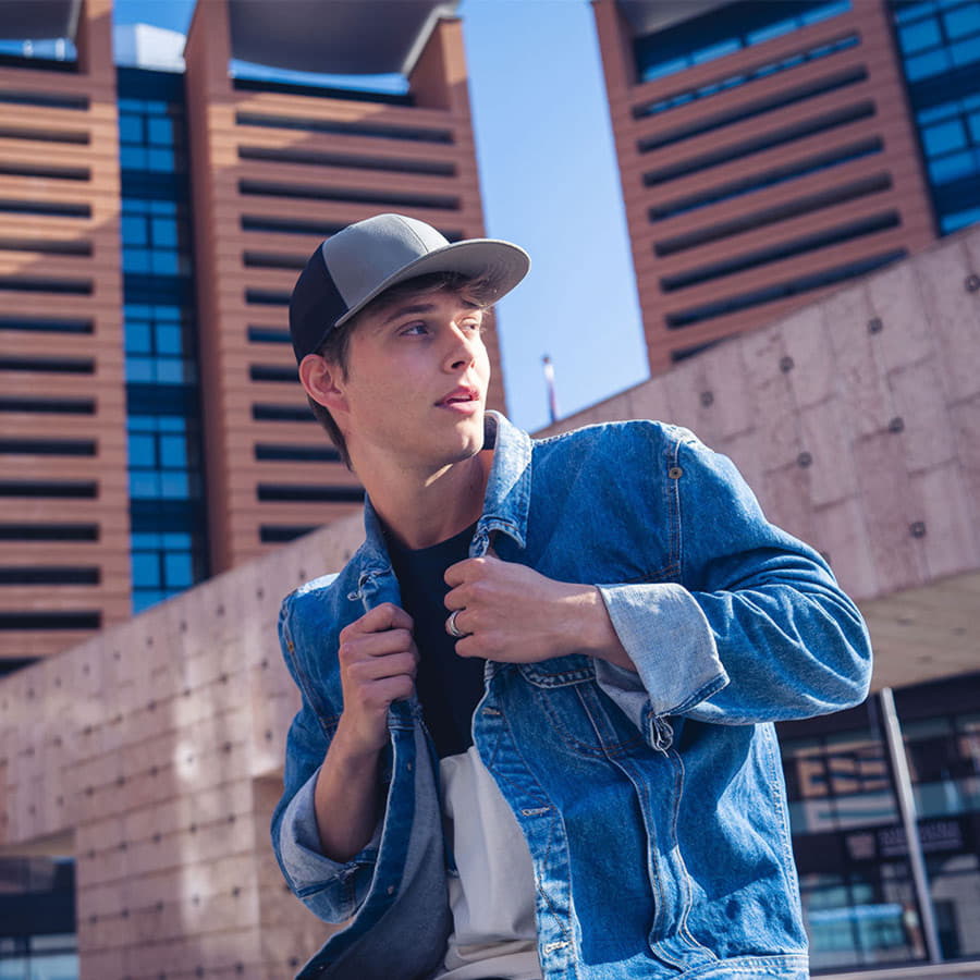 Бейсболка BRYCE, 6 клиньев, пластиковая застежка, переработанный полиэстер, темно-синий-6