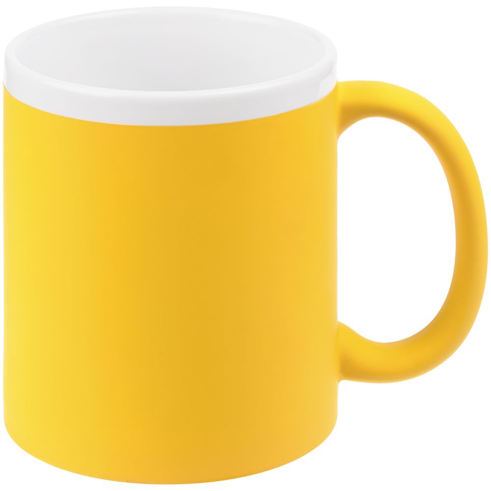 Кружка StopSpot с покрытием софт-тач, желтая-0