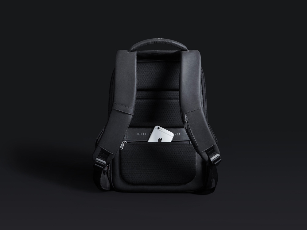 Водостойкий антикражный рюкзак Hipack для ноутбука 15.6, черный-11