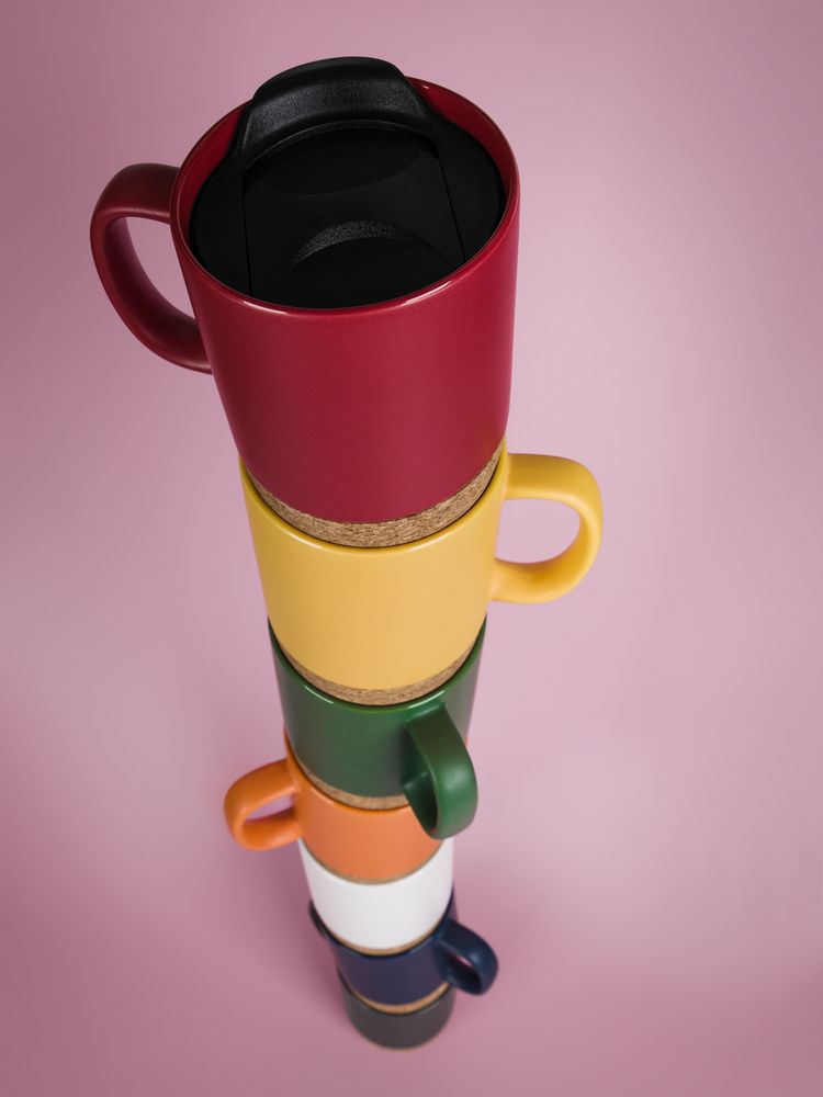 Кружка с пробковой подставкой Corky Walk, синяя-3