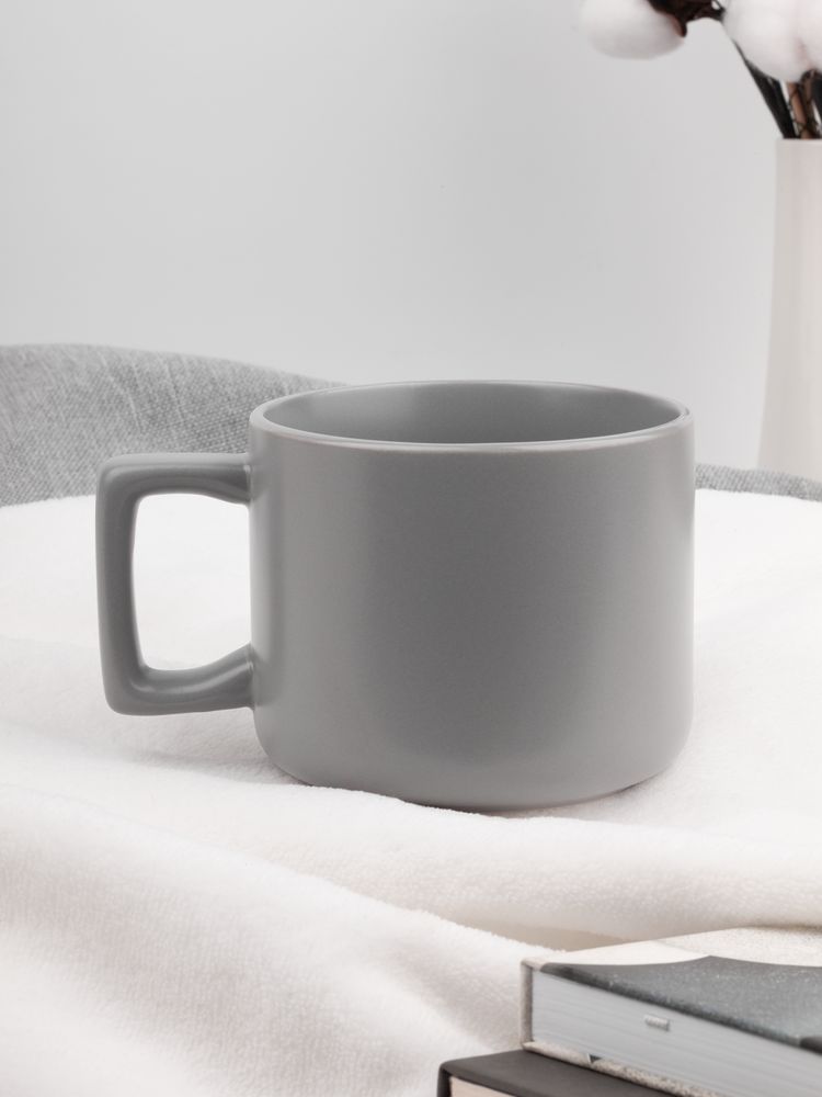 Чашка Jumbo в коробке матовая, светло-серая-2