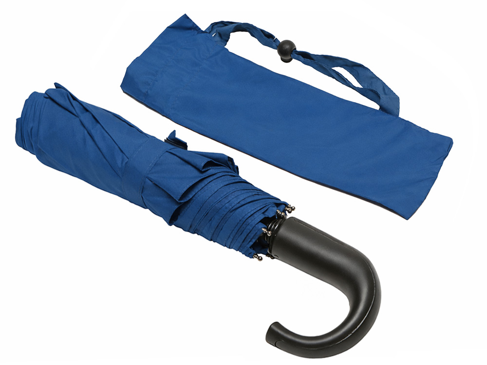 Складной зонт полуавтоматический, синий-3