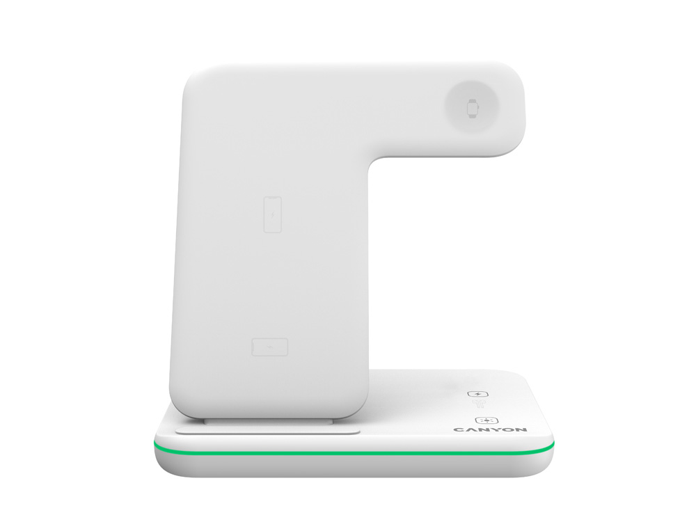 Беспроводное зарядное устройство для гаджетов 3-в-1 с технологией QI Canyon WS-303 (CNS-WCS303W), 15W, белый-1