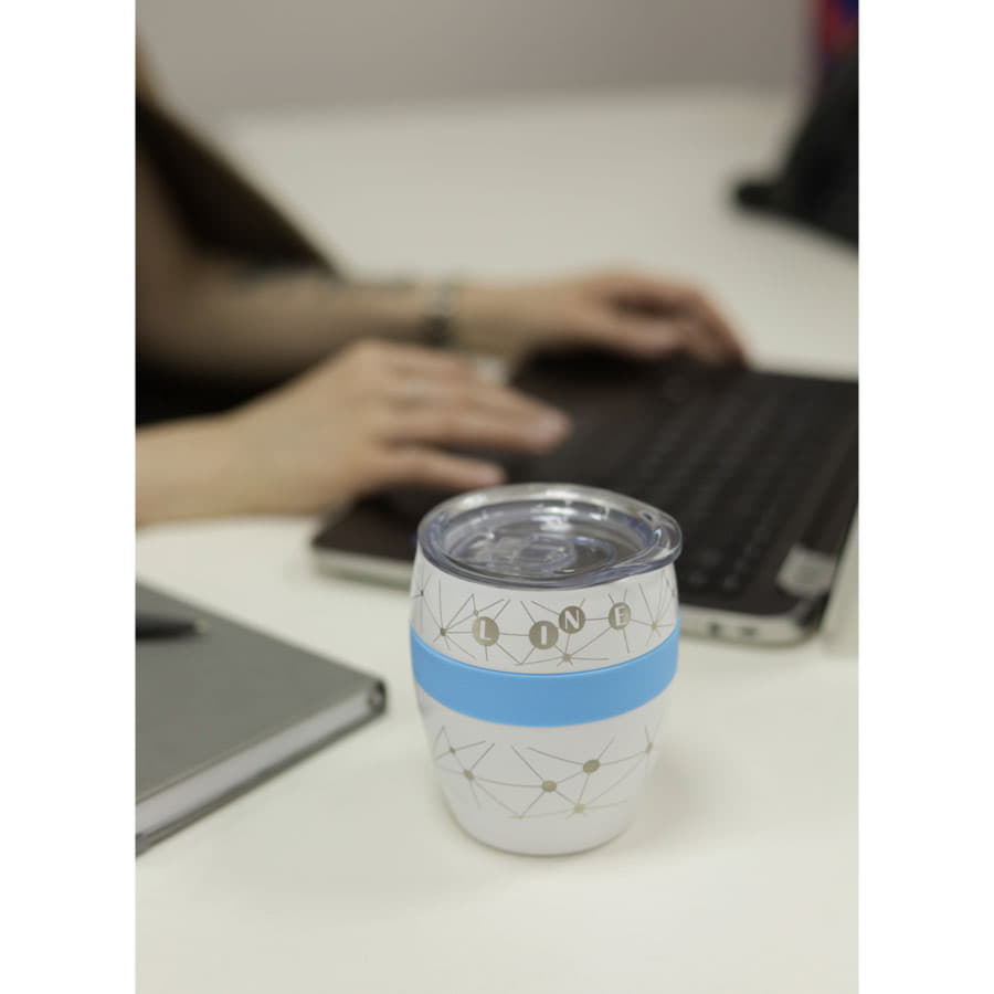 Термокружка LINE, белый, красный-4