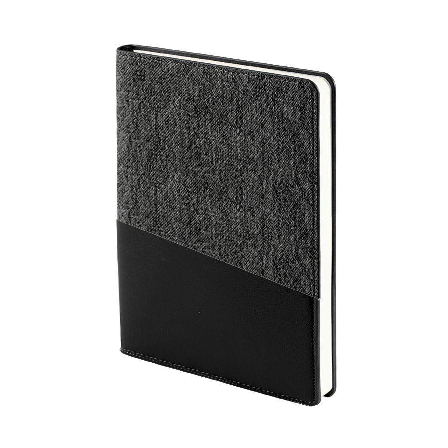 Ежедневник недатированный DENIM, черный, формат А5, блок в линейку, черный-0