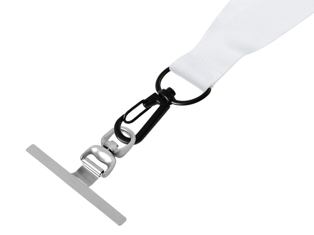 Ланъярд 2 см под сублимацию с трендовым карабином и металлическим держателем для телефона, черный-3