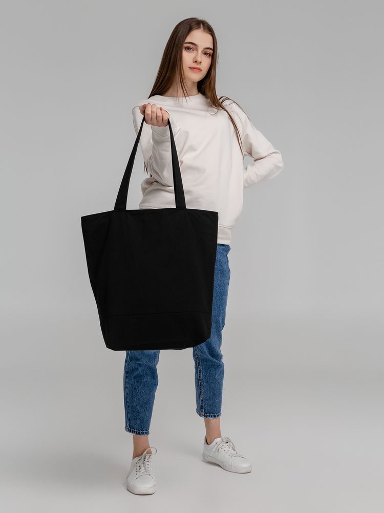 Сумка для покупок на молнии Shopaholic Zip, черная-4