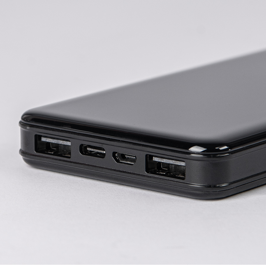 Универсальный аккумулятор Sleek 10 (10000 мАч), черный, 14х6.8х1,5 см, черный-4