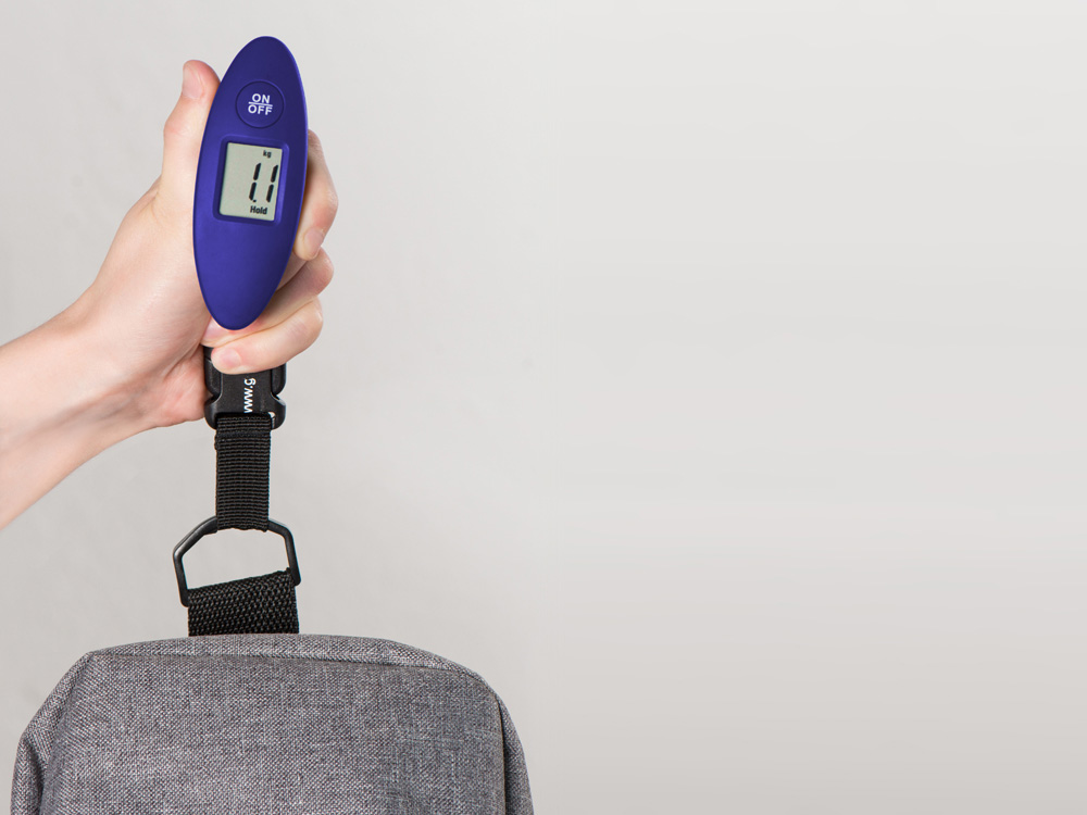 Багажные весы с покрытием soft touch Gravity, синий-3