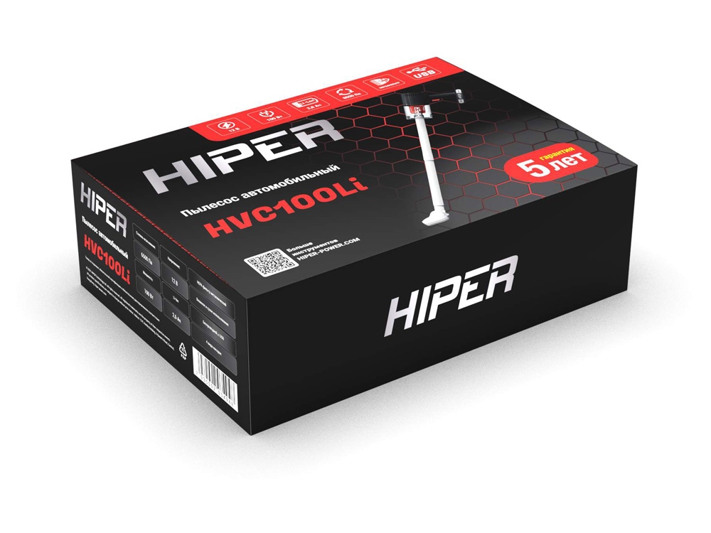 Пылесос автомобильный HIPER HVC100Li аккумуляторный-14