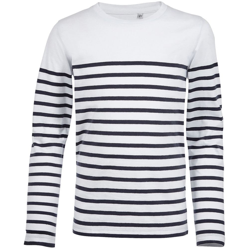 Футболка детская с длинным рукавом Matelot LSL Kids, белая с синим-1