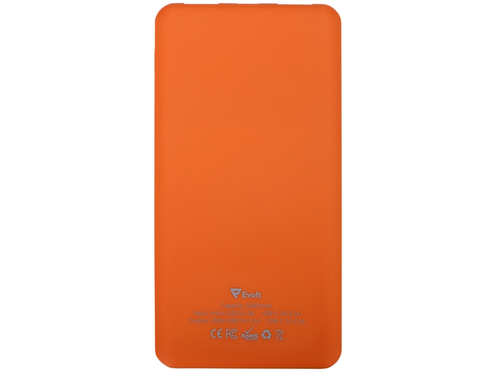 Портативное зарядное устройство Reserve с USB Type-C, 5000 mAh, оранжевый-2