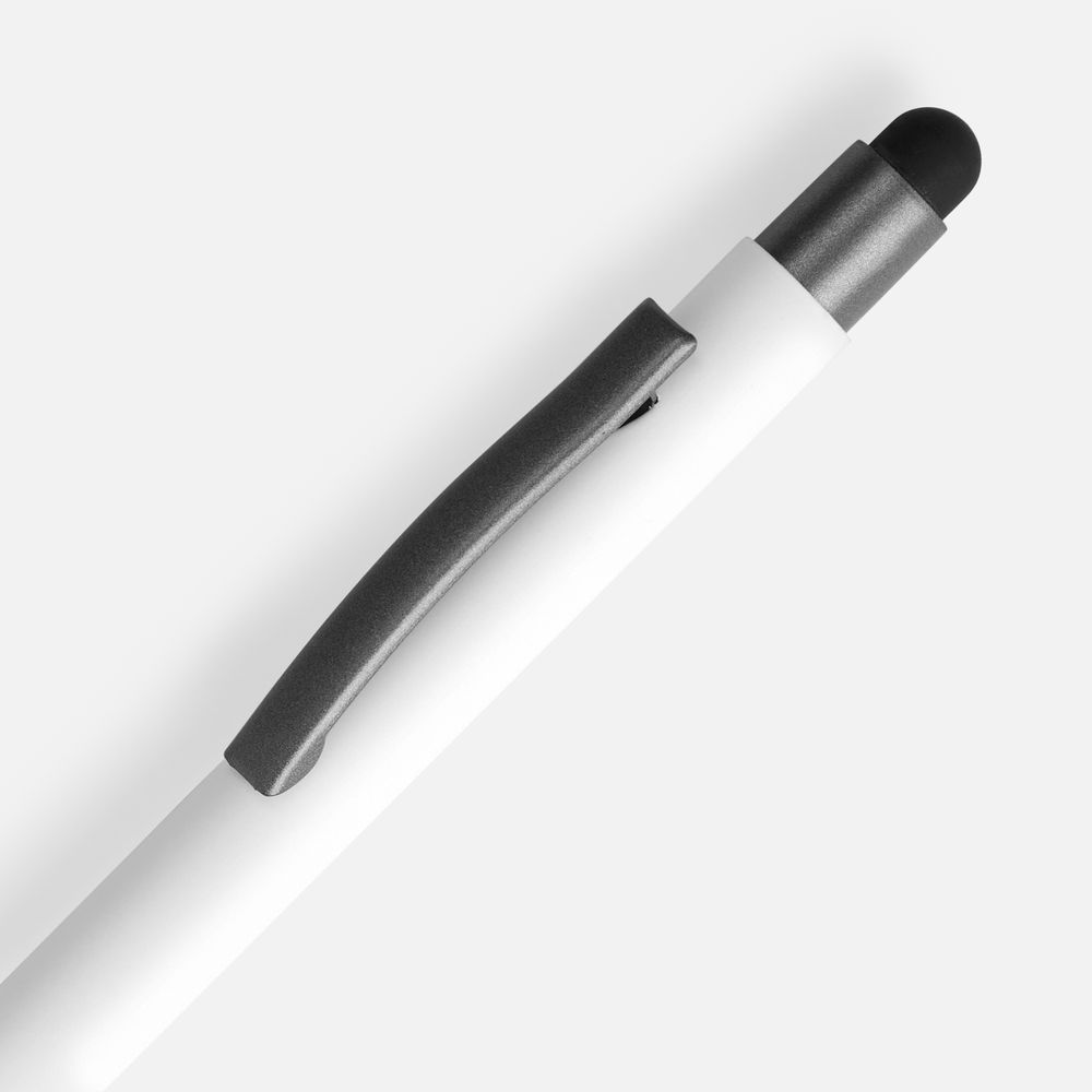 Ручка шариковая Atento Soft Touch со стилусом, белая-2