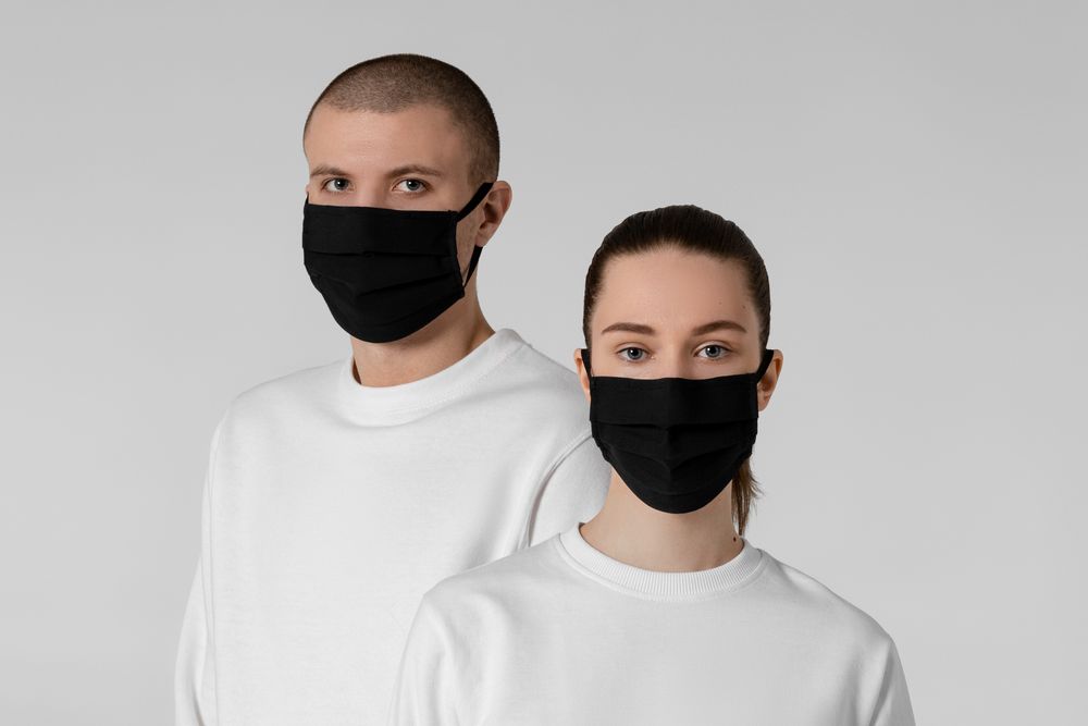 Маска гигиеническая Respire, двухслойная, немедицинская, черная-4