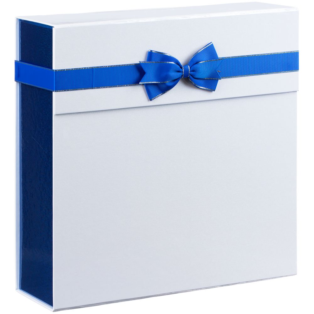 Коробка складная Gallant, L, белая с синим-0