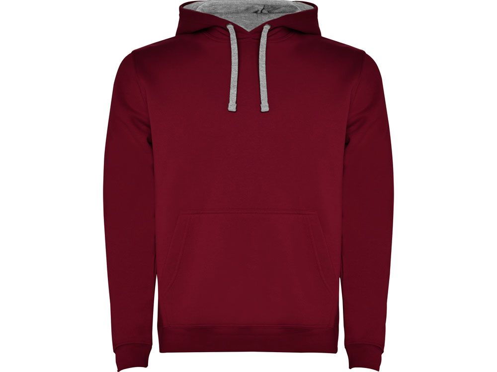 Толстовка с капюшоном Urban мужская, гранатовый/серый меланж-0
