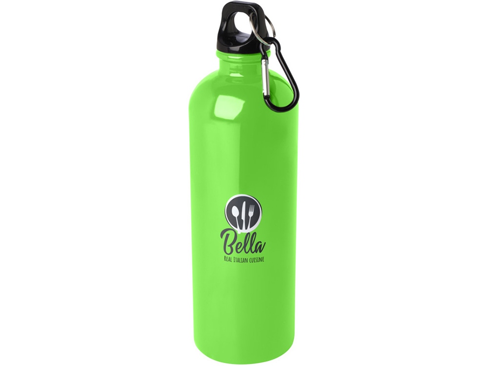 Одностенная бутылка для воды с карабином Oregon, изготовленная из нержавеющей стали, сертифицированной по стандарту RCS, объемом 750 мл - Зеленое яблоко-3