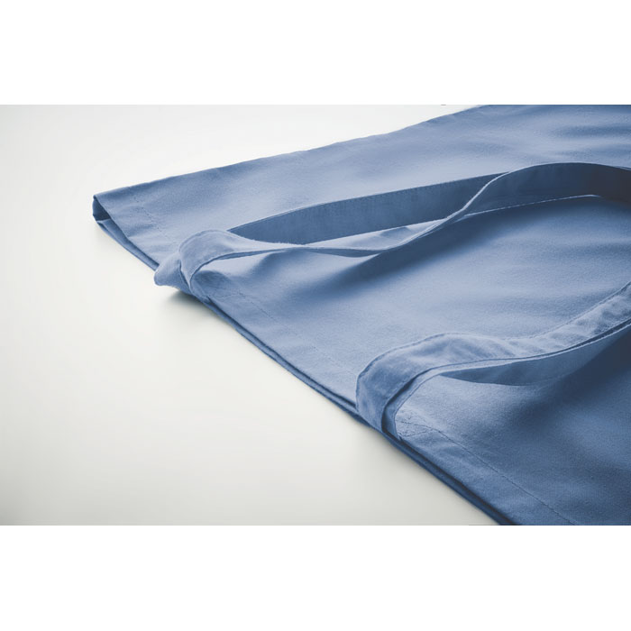 Сумка шоппер из хлопка, голубой-2