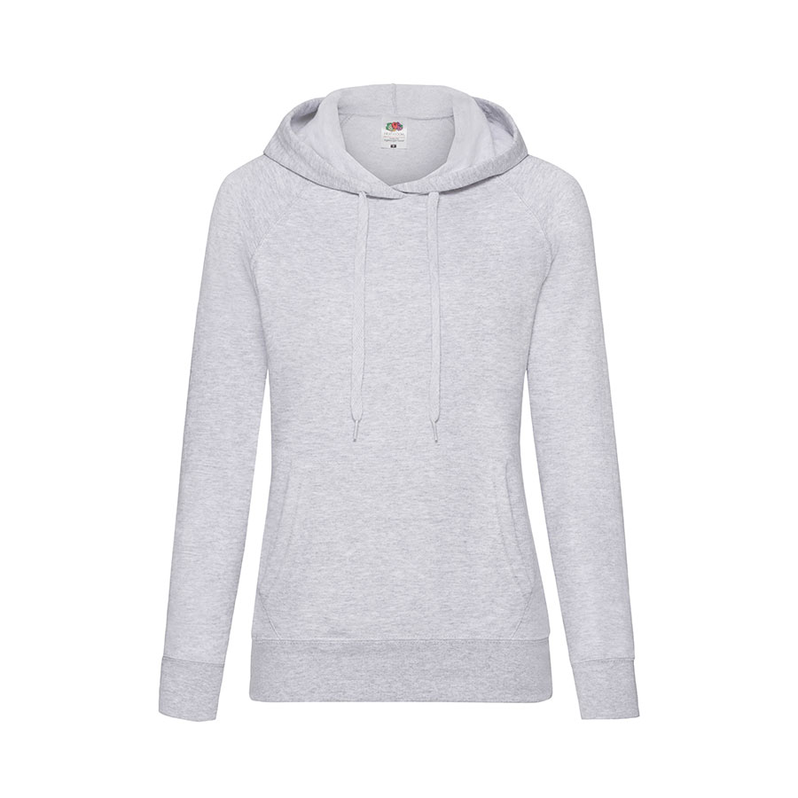 Толстовка женская без начеса LIGHTWEIGH HOODED SWEAT 240, серый меланж-0