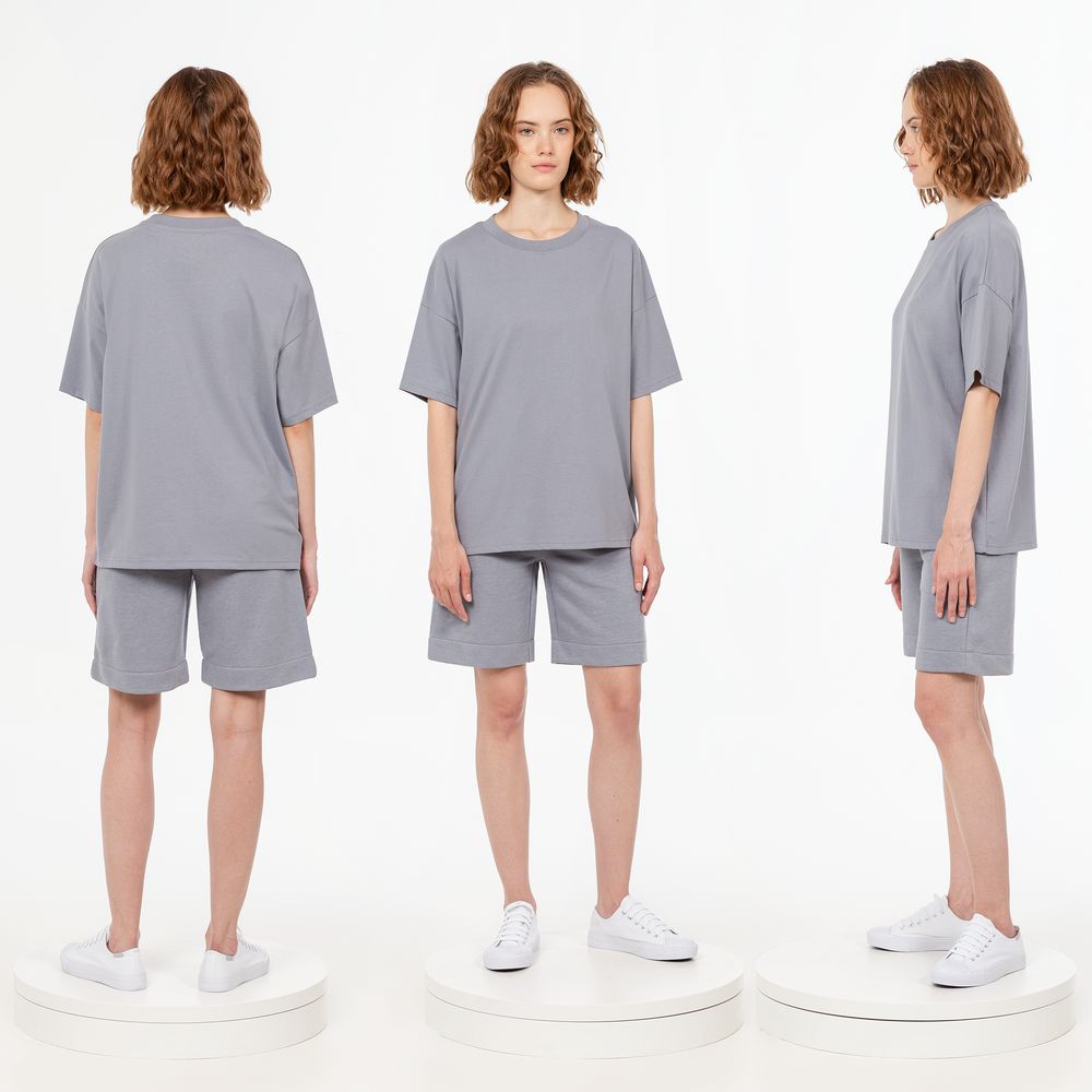 Футболка унисекс оверсайз T3, серая-3