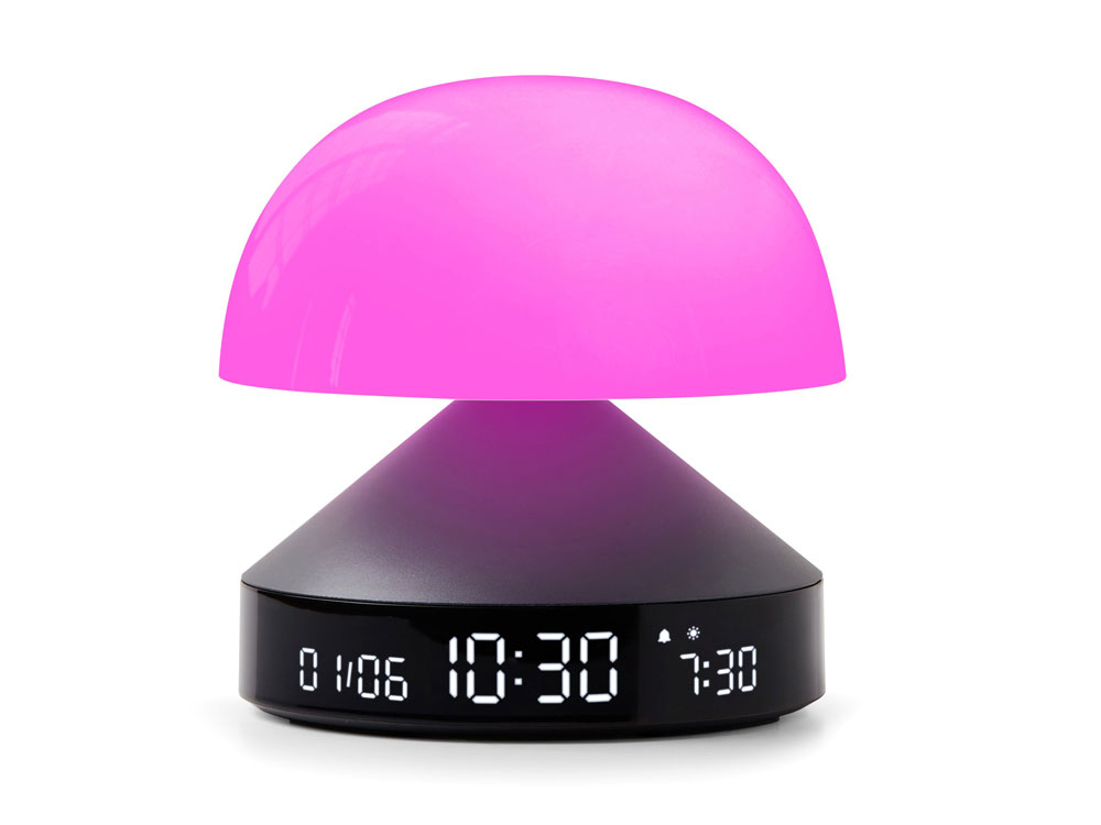 Светильник с часами и световым будильником Mina Sunrise, темно-серый-8