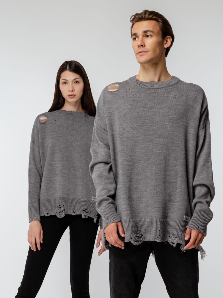 Джемпер оверсайз унисекс Grunge, серый-6