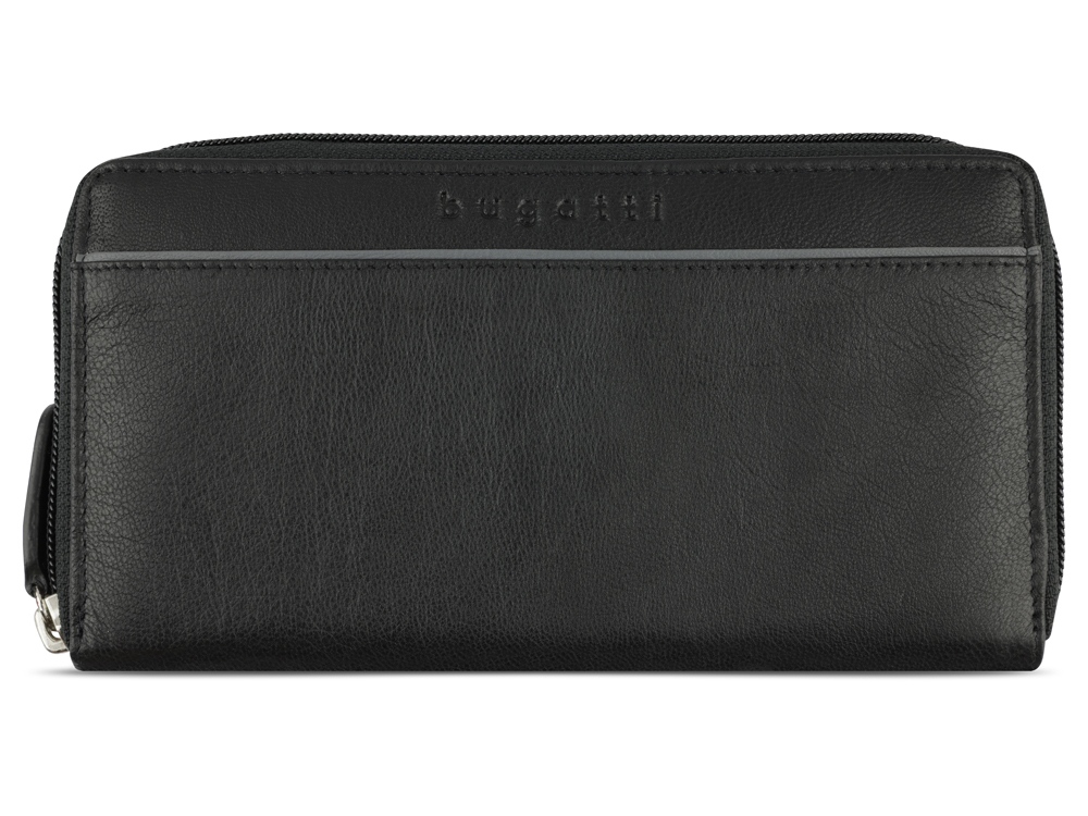 Кошелёк женский BUGATTI Banda, с защитой данных RFID, чёрный, кожа/полиэстер, 18,5х2х10 см-1