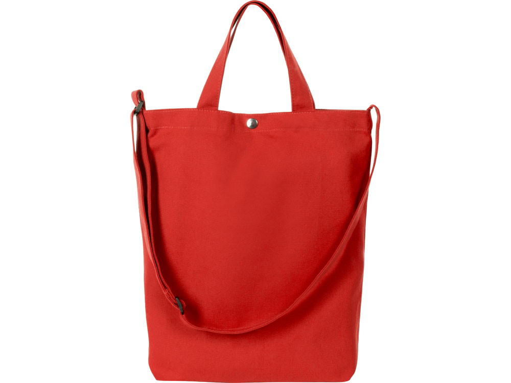 Сумка Helfer из хлопка на кнопке с регулирующейся лямкой, красный-2