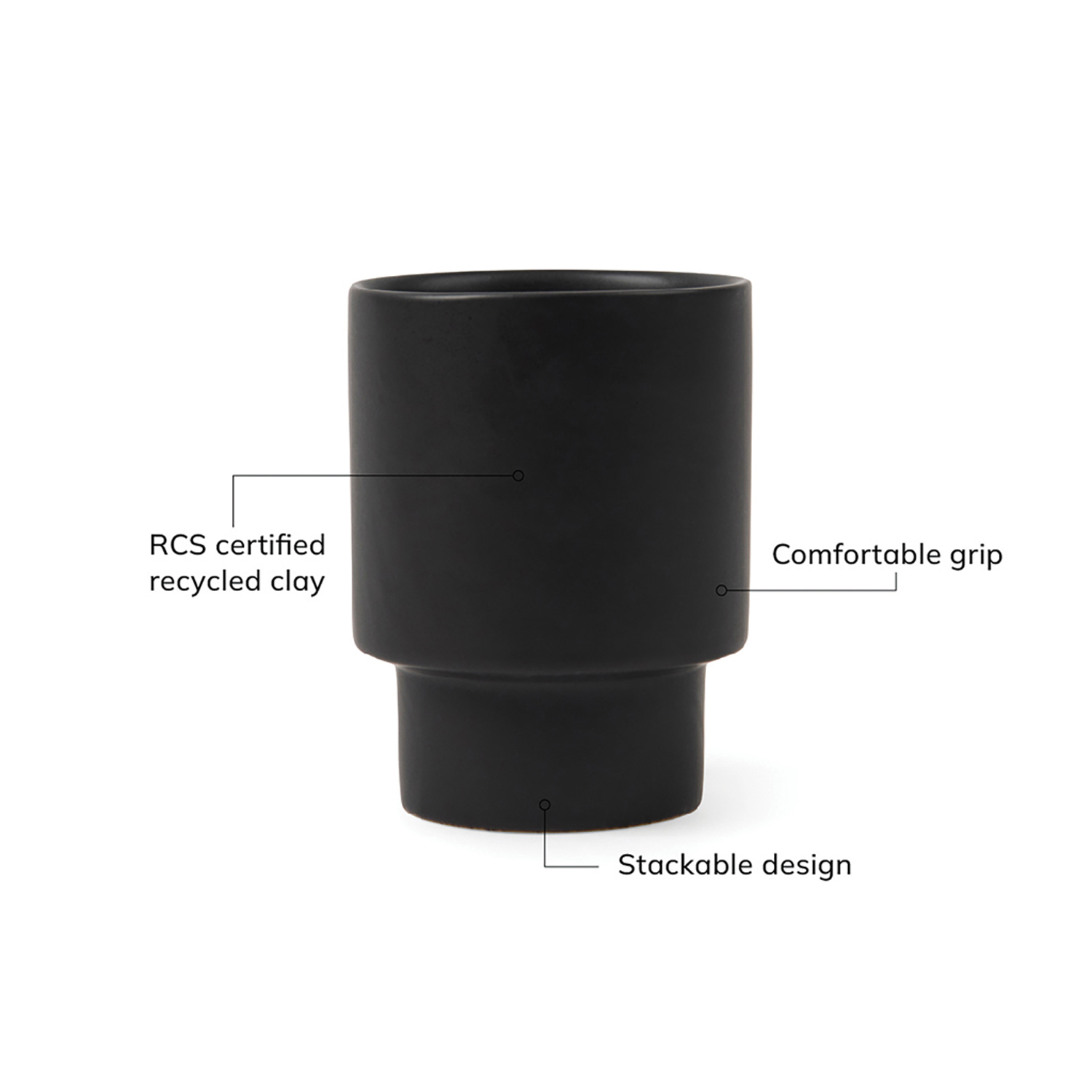 Стакан VINGA Nagano pure из керамики RCS, 300 мл-5