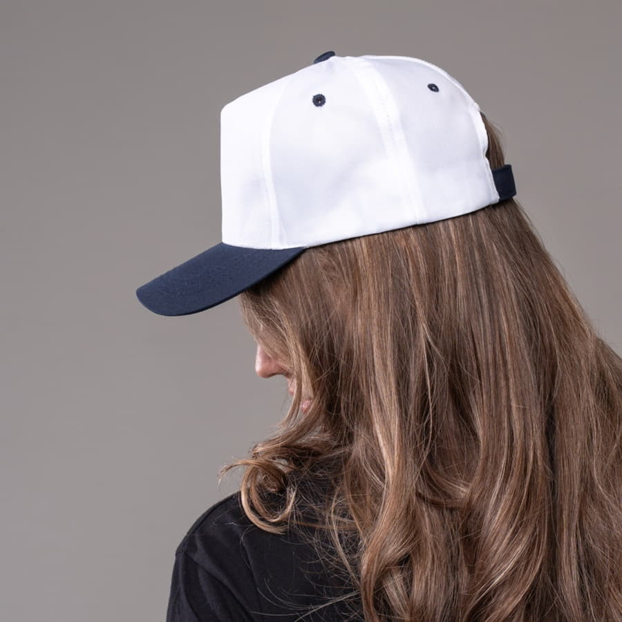 Бейсболка JOKER, 5 клиньев,  застежка на липучке, белый, синий-2