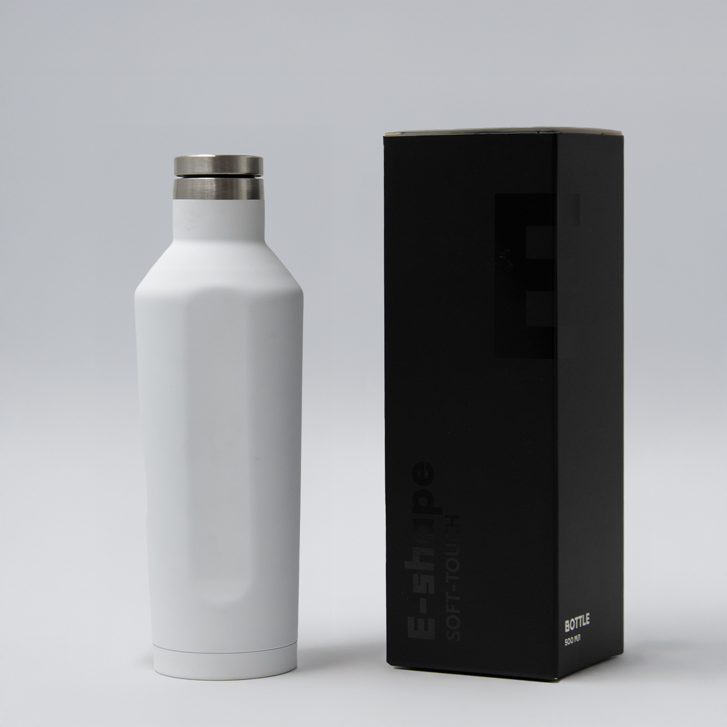 Термобутылка E-shape софт-тач (белый)-6