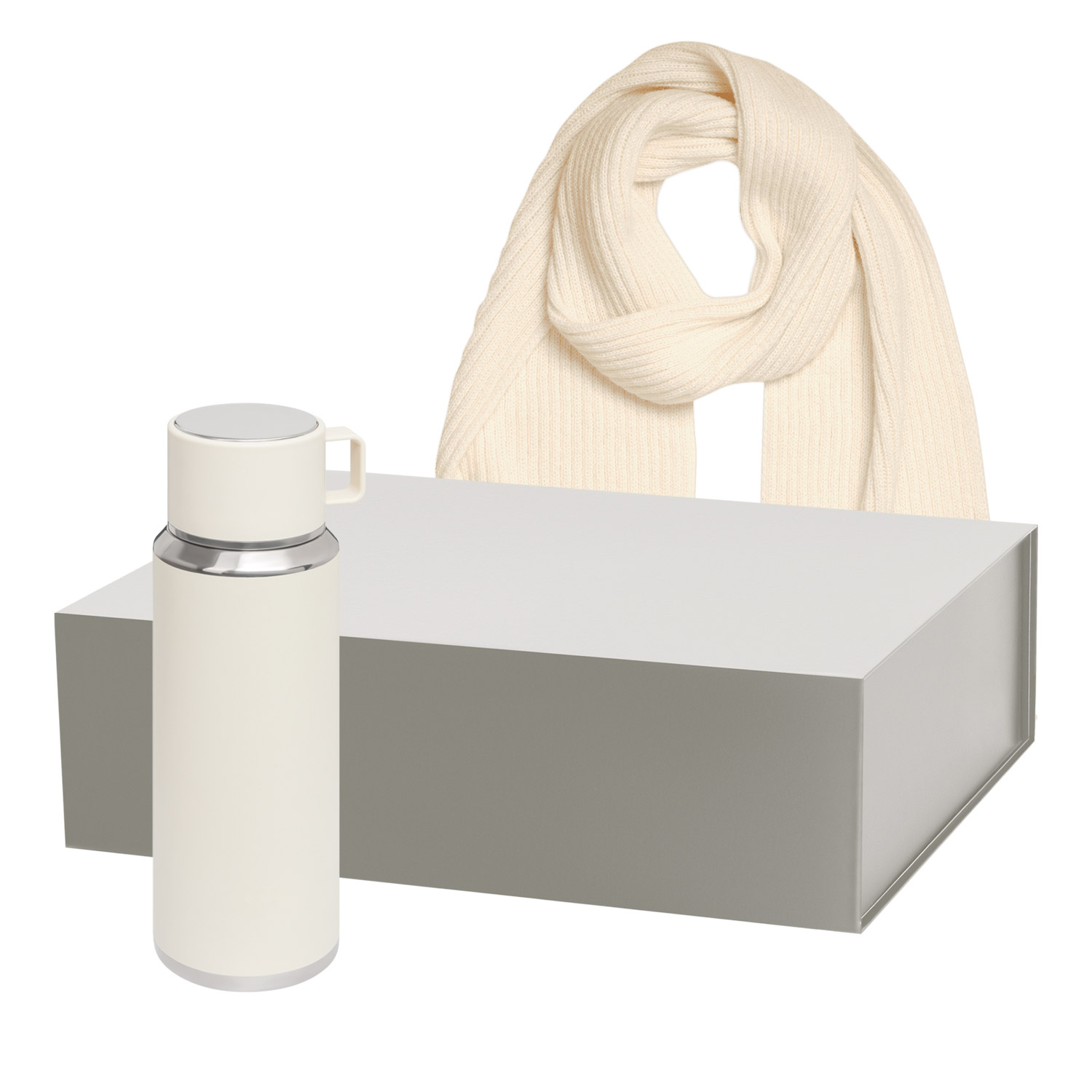 Подарочный набор Осло (Oslo), Форгес (Forges), бежевый (термос, шарф)-0