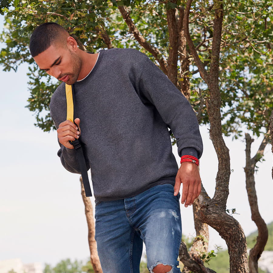 Свитшот с начесом CLASSIC SET-IN SWEAT 280, синий-1