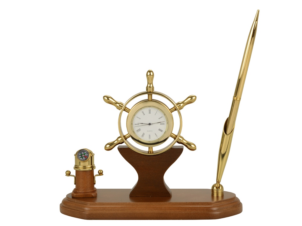 Настольный прибор У руля, коричневый/золотистый-2