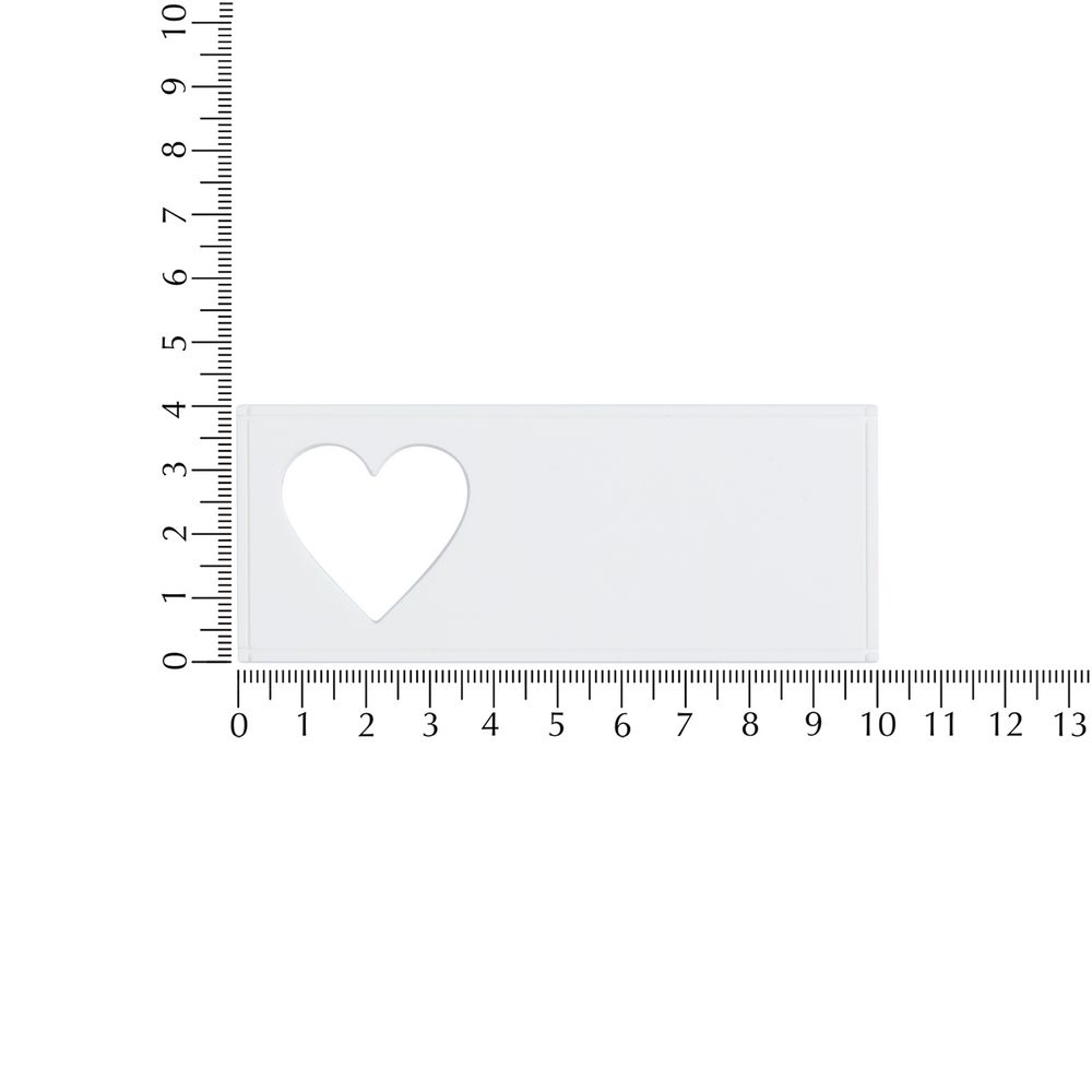 Лейбл из ПВХ с вырубкой «Сердце», белый-2