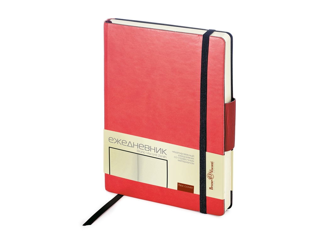 Ежедневник А5 недатированный Zenith, красный-0
