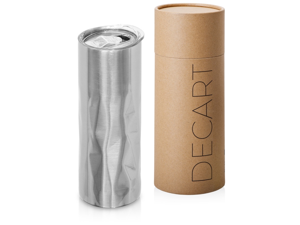 Вакуумная термокружка Decart, 450 мл, тубус, серебристый-0