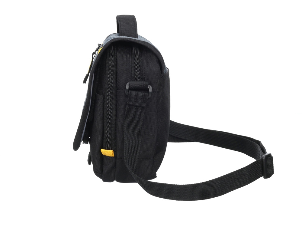 Сумка наплечная TORBER, черный/серый, полиэстер/добби, 15х5х22 см-2