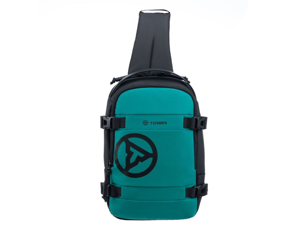 Рюкзак на одно плечо TORBER Xtreme, зелёный/чёрный, 20 х 8 х 31 см, 5л-0