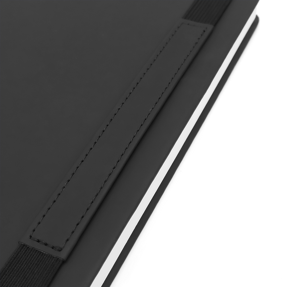 Блокнот A5 Champion в твёрдом переплёте с широкой застёжкой, Черный-2