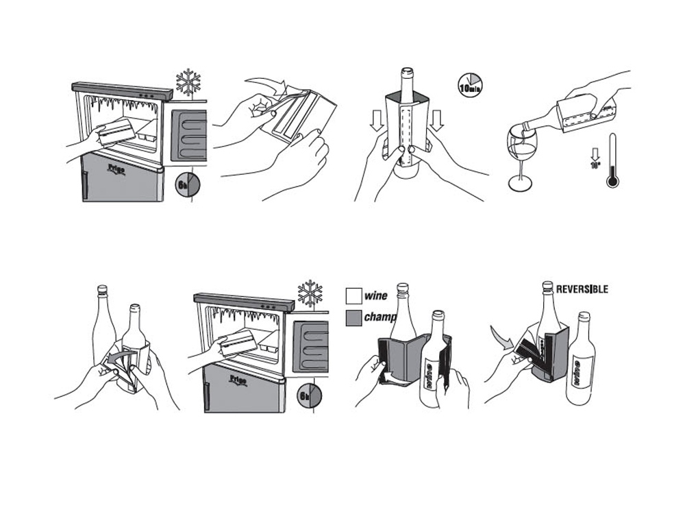 Охладитель-чехол для бутылки вина или шампанского Cooling wrap, черный-3