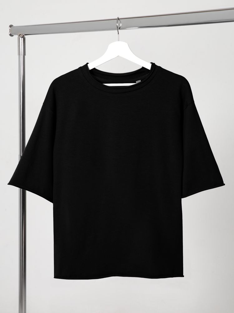 Футболка оверсайз Vozduh 2.0, черная-0