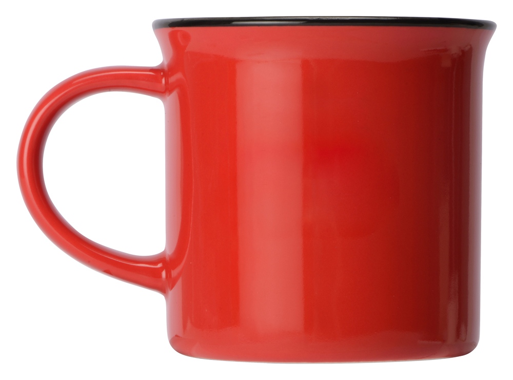 Кружка Countryside S с черным ободком, белая внутри, цветная снаружи, красный-1