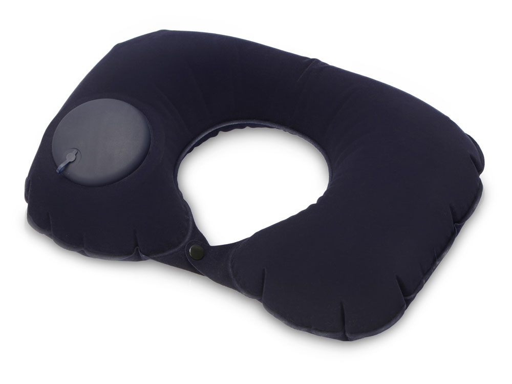 Подушка под шею с помпой Push, синий-0